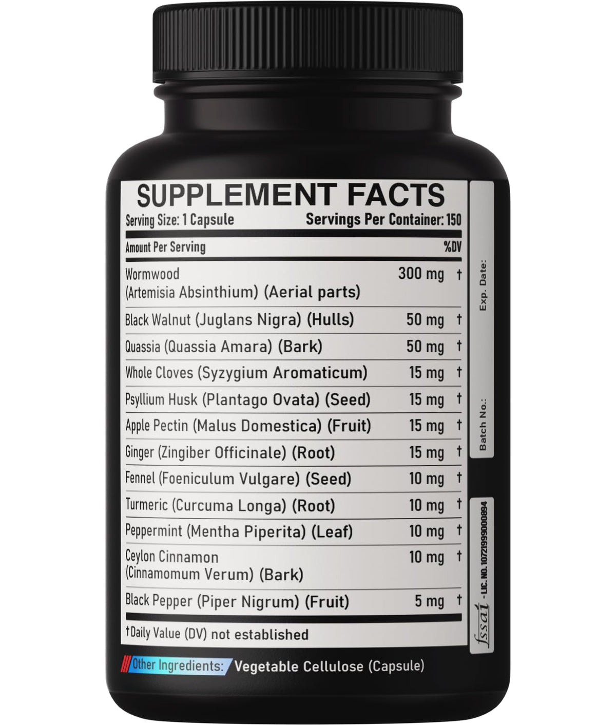 DEDICAD Premium Wormwood Extract Capsules - 5 Month Supply for Immune - 12 Herbs Blended with Black Walnut Leaves, Ginger, Turmeric & More - 150 Counts DEDICADĀ buy supplements Au