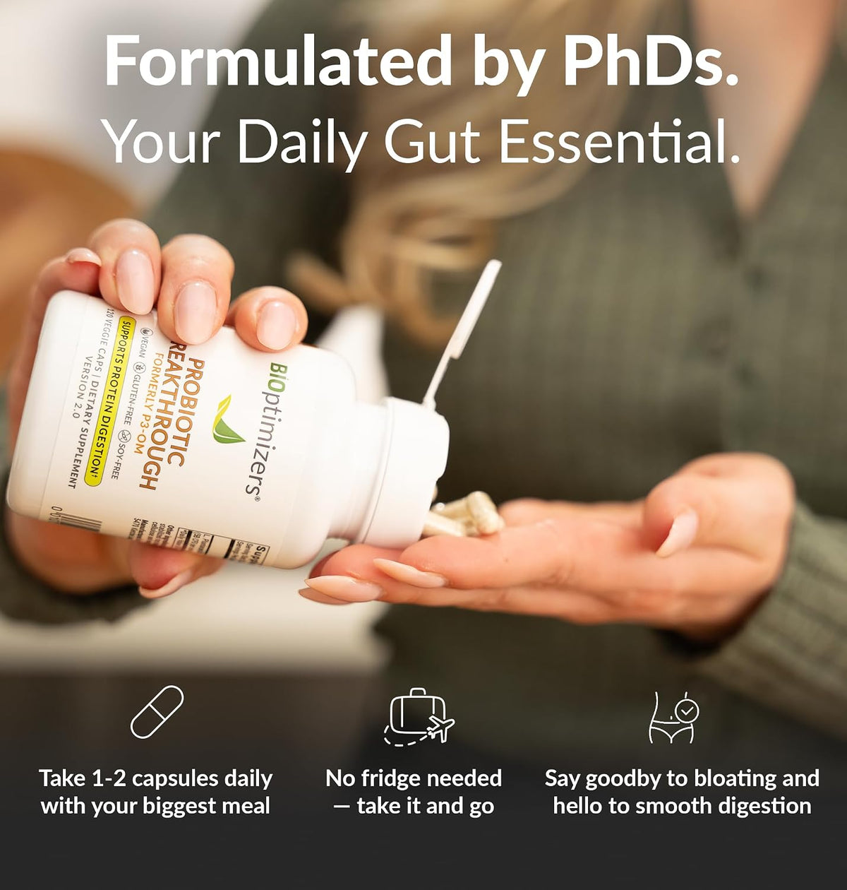 BiOptimizers Digestive Health Bundle – MassZymes Enzymes & Probiotic Breakthrough with Prebiotics – Max Nutrient Absorption, Gut & Immune Support – Energy, Recovery & Clarity – 60 Vegan Capsules