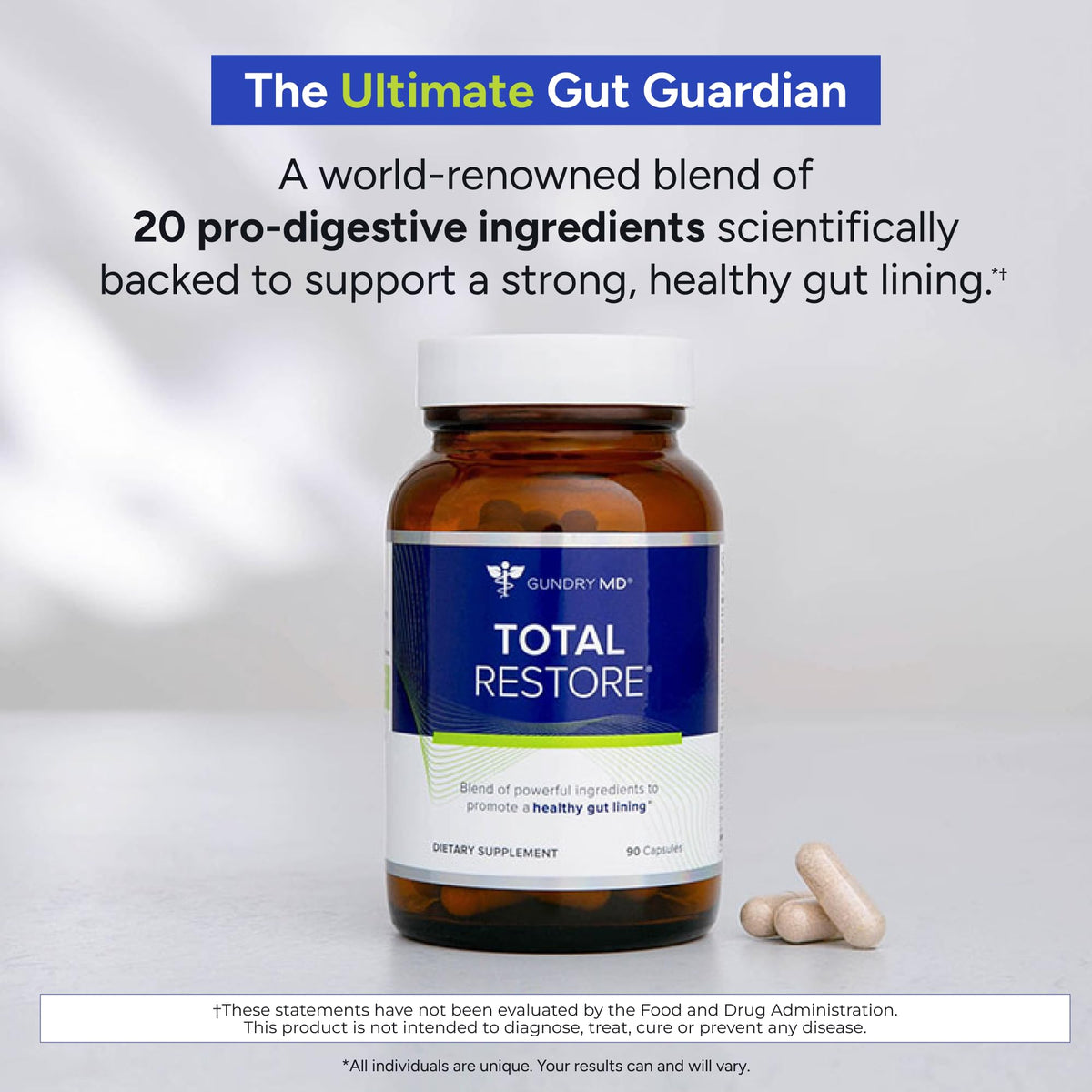 Gundry MD Total Restore Gut Lining Support, Digestive Supplement for Gastrointestinal Wellness, Gut Health Supplement