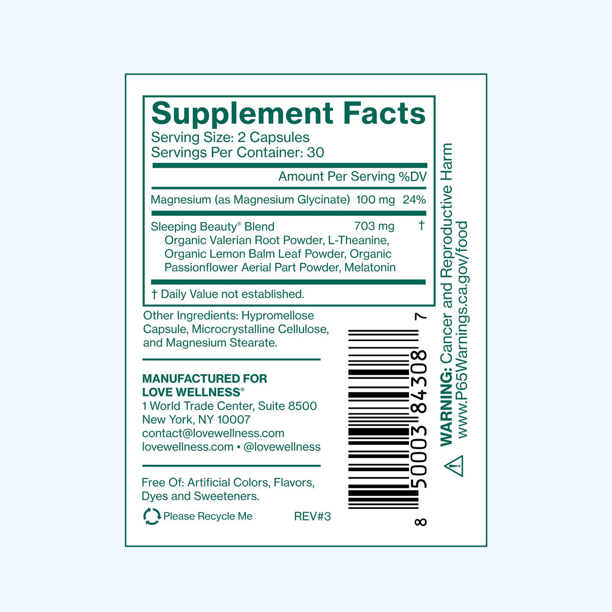 Love Wellness Sleeping Beauty | Sleep Support with Melatonin, Magnesium & L-Theanine | Promotes Restful Sleep, Relaxation & Calmness | Organic Valerian Root Powder & Lemon Balm | 60 Count Love Wellness buy supplements Au