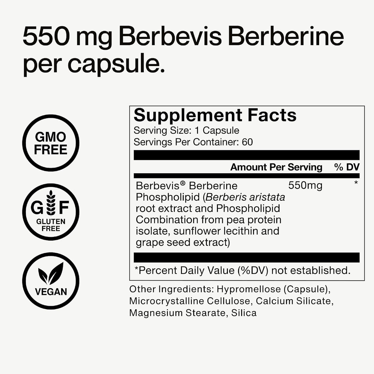 Momentous Berberine - Natural Bioavailable Supplement Formulated from Plant Alkaloid to Help Support Metabolic & Cardiovascular Health - Vegan - Gluten Free - NSF Certified for Sport - 60 Servings