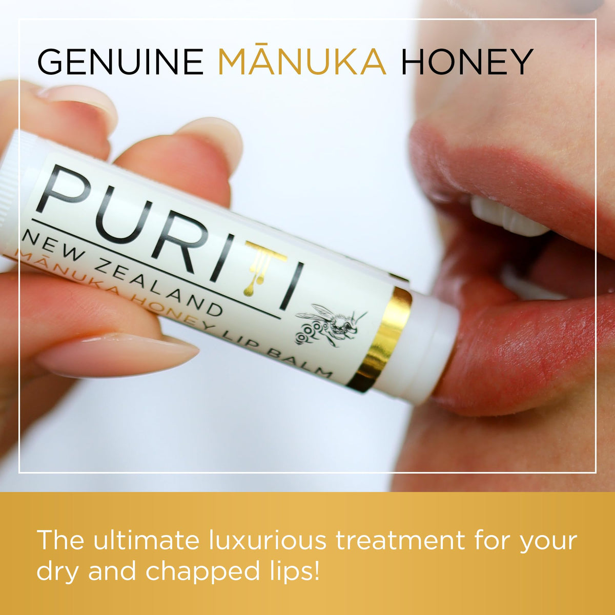 PURITI Manuka Honey Lip Balm – 3pack Soothing & Moisturizing, Enriched with Almond