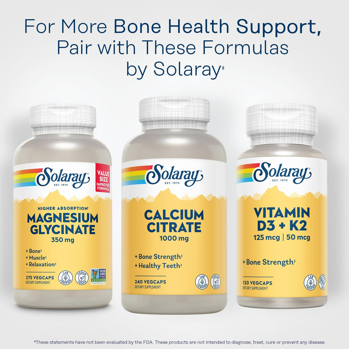 Solaray Calcium Citrate 1000mg - Chelated Calcium Supplement - Supports Bone Strength and Healthy Teeth - Easy to Digest - Vegan - 68 Servings, 275 VegCaps