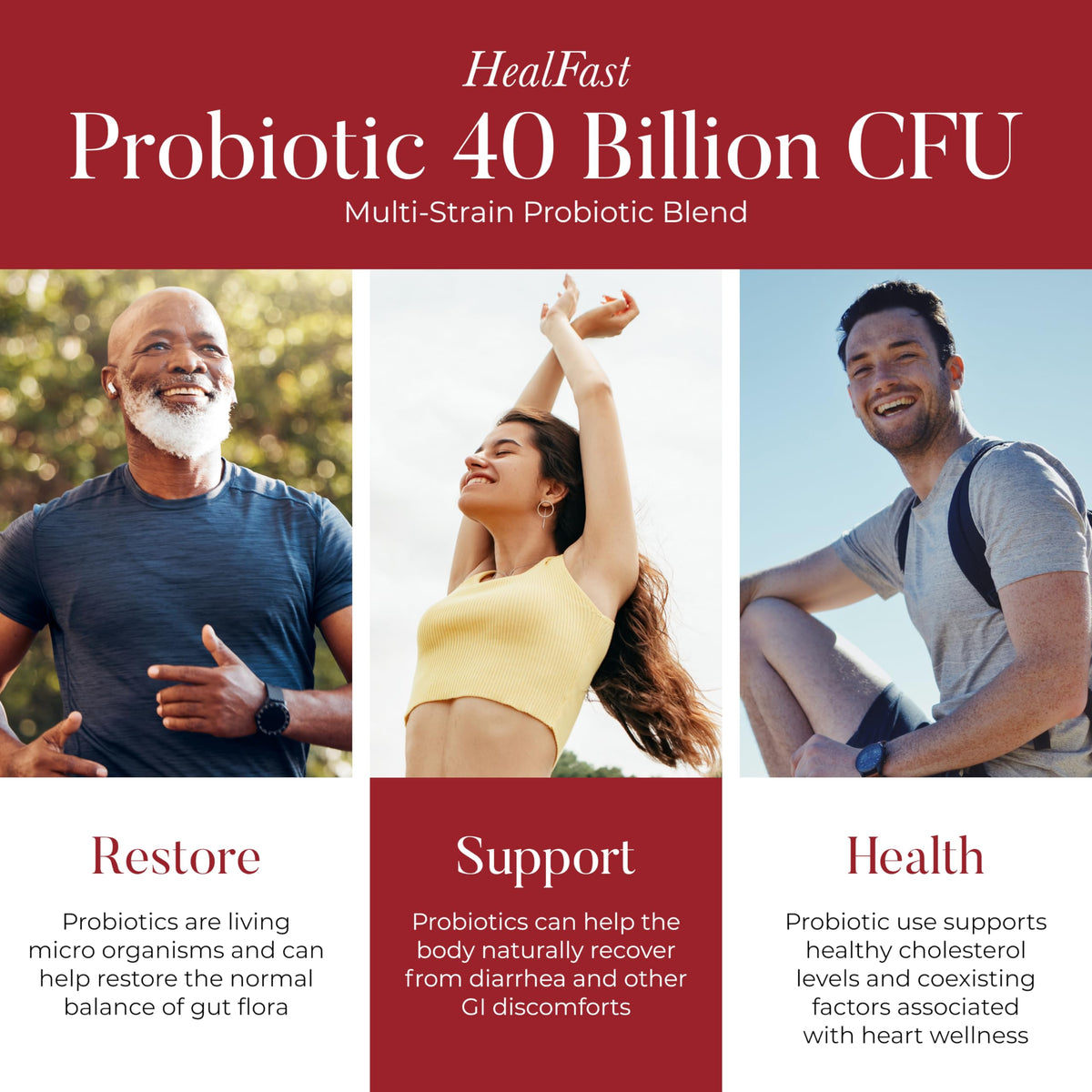 HealFast Physician Formulated Probiotic Supplement - 40 Billion CFU - Live Prebiotics and Probiotics for Men and Women - Probiotics for Gut Health - Non-GMO and Vegan - 30 Day Supply HealFast buy supplements Au