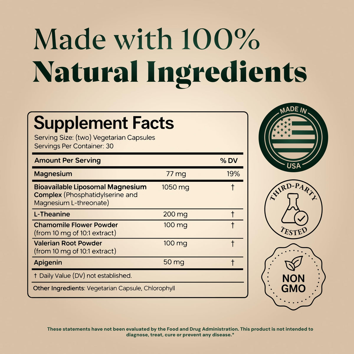 Magnesium L-Threonate with Apigenin, Valerian Root & L-Theanine – No Melatonin Restful Sleep & Brain Supplement – Clinically Studied 7-Ingredient Formula – Memory & Focus – 60 Capsules Plus+Ultra buy supplements Au