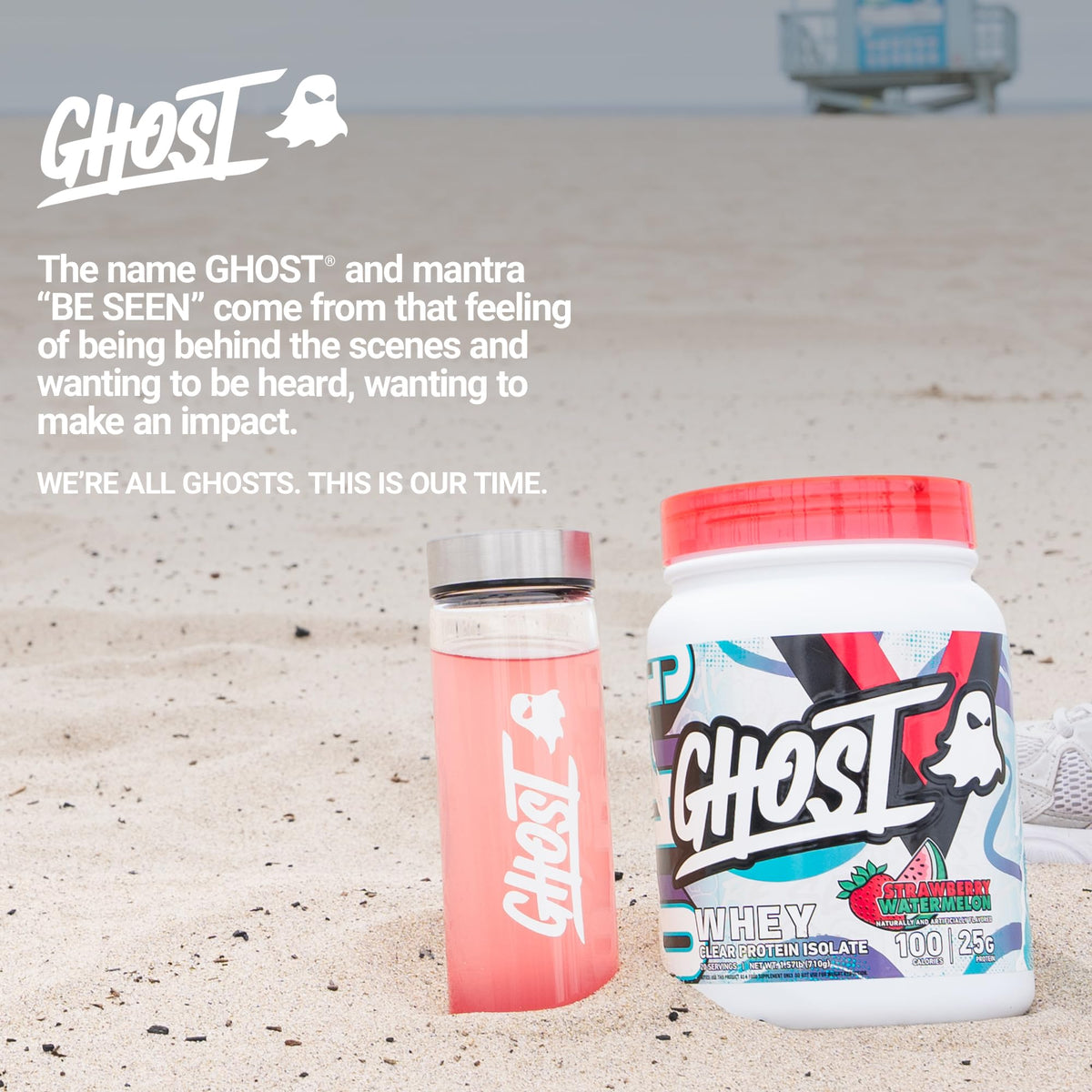 GHOST Clear Whey Isolate Protein Powder, Blue Raspberry - 1.4 LB Tub, 25G of Whey Protein - Post Workout Drink for Muscle Gain & Recovery – Sugar Free, Soy Free & Zero Fat, 20 Servings