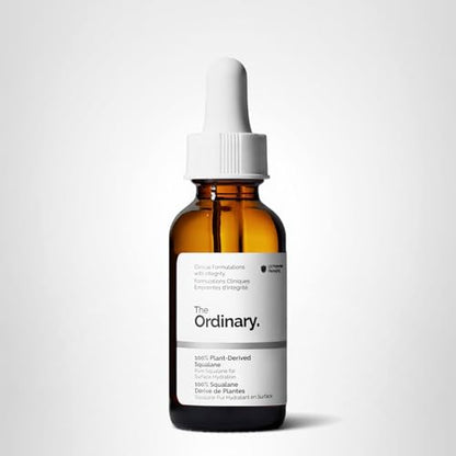 The Ordinary 100% Plant-Derived Squalane, for Skin and Hair, Lightweight Hydration, and Moisture Barrier Support, 1 Fl Oz