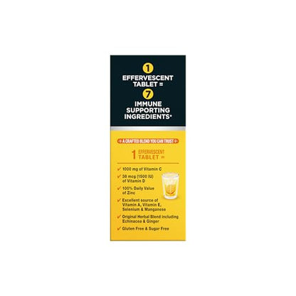 Airborne 1000mg Vitamin C with Vitamin D & Zinc, Sugar Free Multivitamin Immune Support Supplement, Antioxidants Vitamins A C & Vitamin E