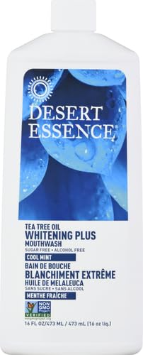 Desert Essence Mouthwash, Tea Tree Whitening Mint, 16 Fluid Ounce