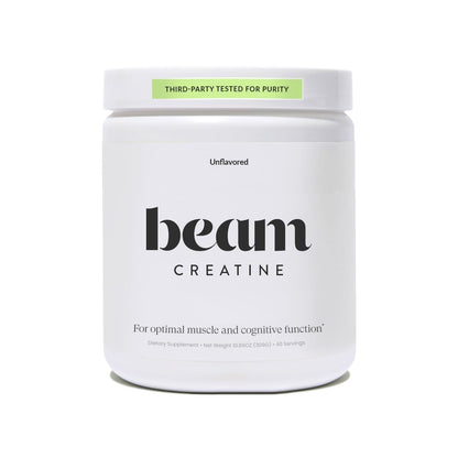 BEAM Creatine Monohydrate Powder – 5g Micronized Creatine Monohydrate, Third Party Tested Creatine for Women & Men, Muscle Strength, Growth, Recovery & Cognitive Support, Unflavored, 30 Servings