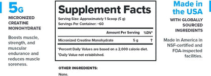 LEGION Micronized Creatine Monohydrate Supplement - Clean Creatine Powder for Muscle Gain & Post Workout Recovery - Micronized Creatine Supplement for Maximum