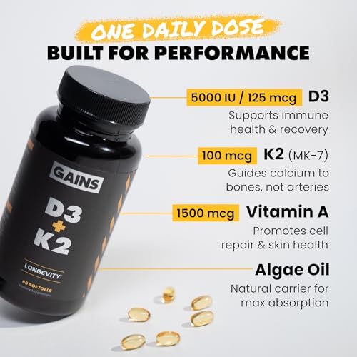 Gains in Bulk HER Stack, Instantized Creatine for Women & D3 K2 Supplement, Strawberry Fizz Flavor, Wellness Support for Men & Women, 20 Packets and 60 Softgels