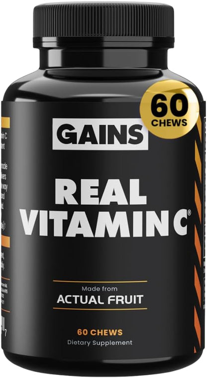 Gains in Bulk Real Vitamin C Immune Support Chewable, 60 Tablets