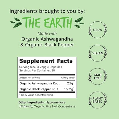 Happy Healthy Hippie PeriPeace Supplements for Women & Organic Ashwagandha Capsules