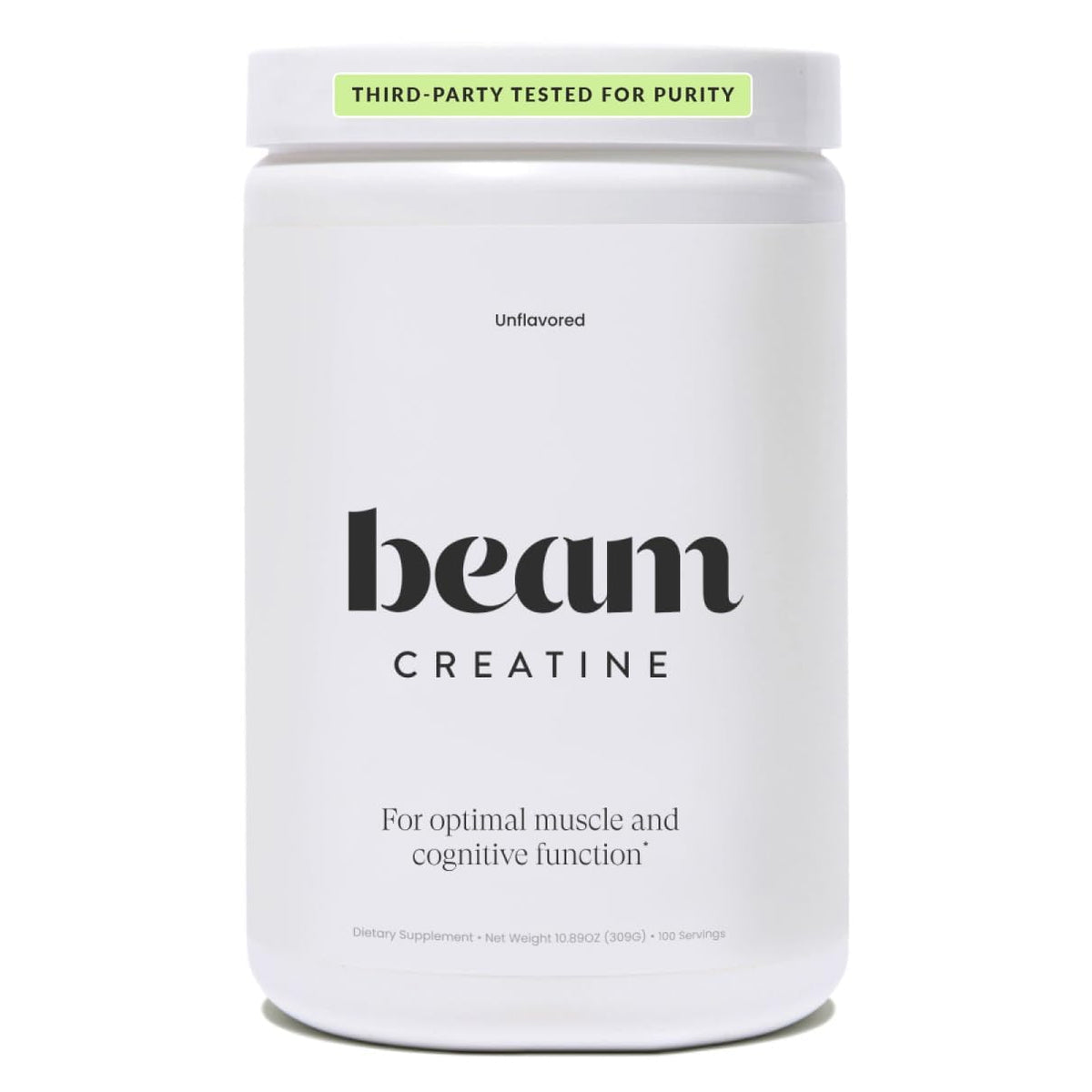 BEAM Creatine Monohydrate Powder – 5g Micronized Creatine Monohydrate, Third Party Tested Creatine for Women & Men, Muscle Strength, Growth, Recovery & Cognitive Support, Unflavored, 30 Servings