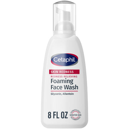 Cetaphil Redness Relieving Foaming Face Wash For Sensitive Skin, 8 Fl Oz, Gently Cleanses