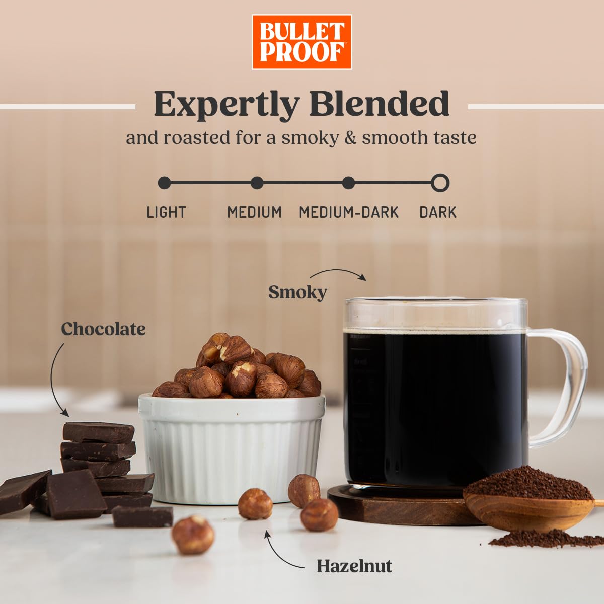 Bulletproof Original Medium Roast Ground Coffee,100% Arabica Coffee, Clean Coffee Tested for Toxins, Sustainably Sourced, 12 Ounces