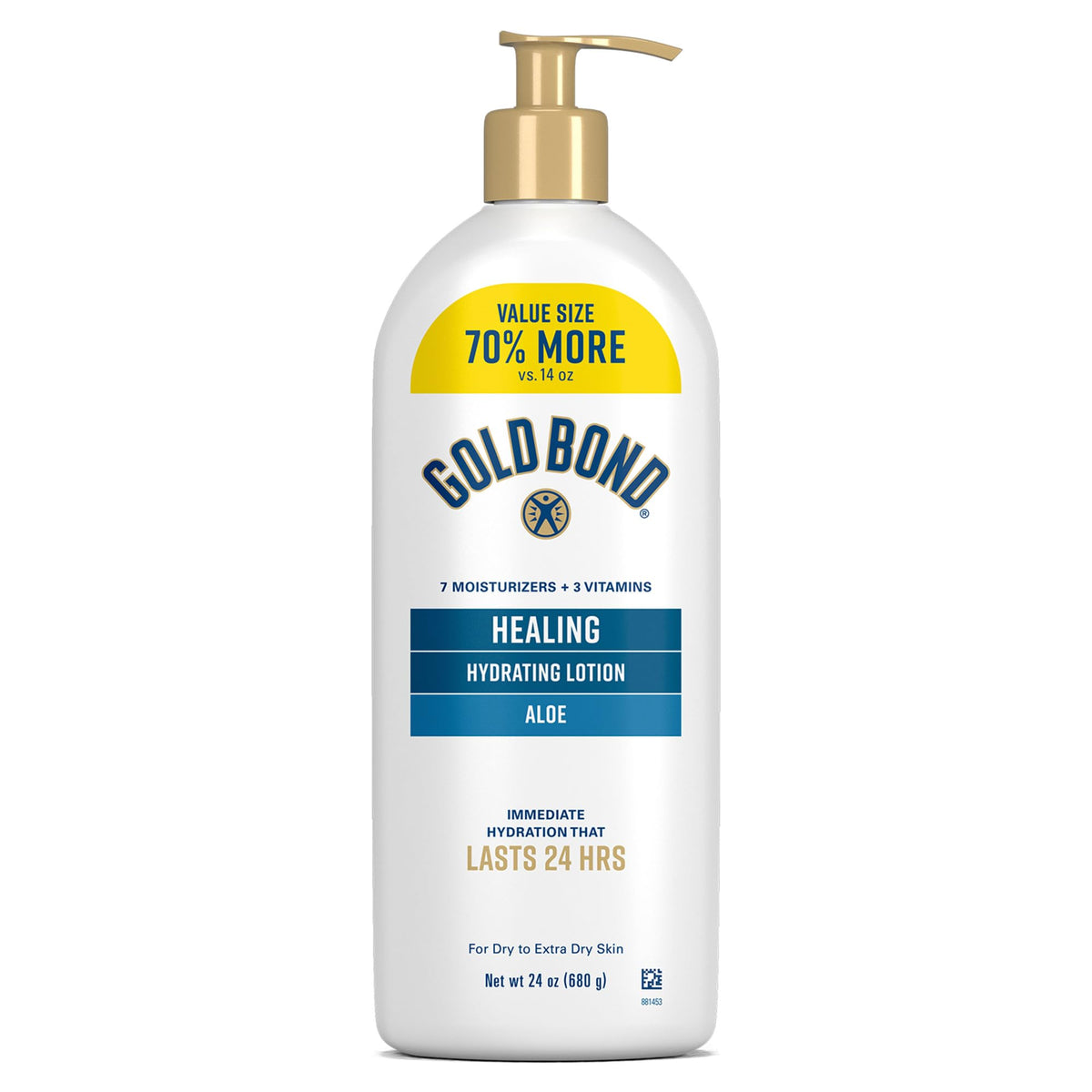 Gold Bond Healing Hydrating Lotion With Aloe Moisturizes, Heals & Smooths Dry Skin, Delivers Immediate 24-Hour Hydration, Value Size, 24 oz.