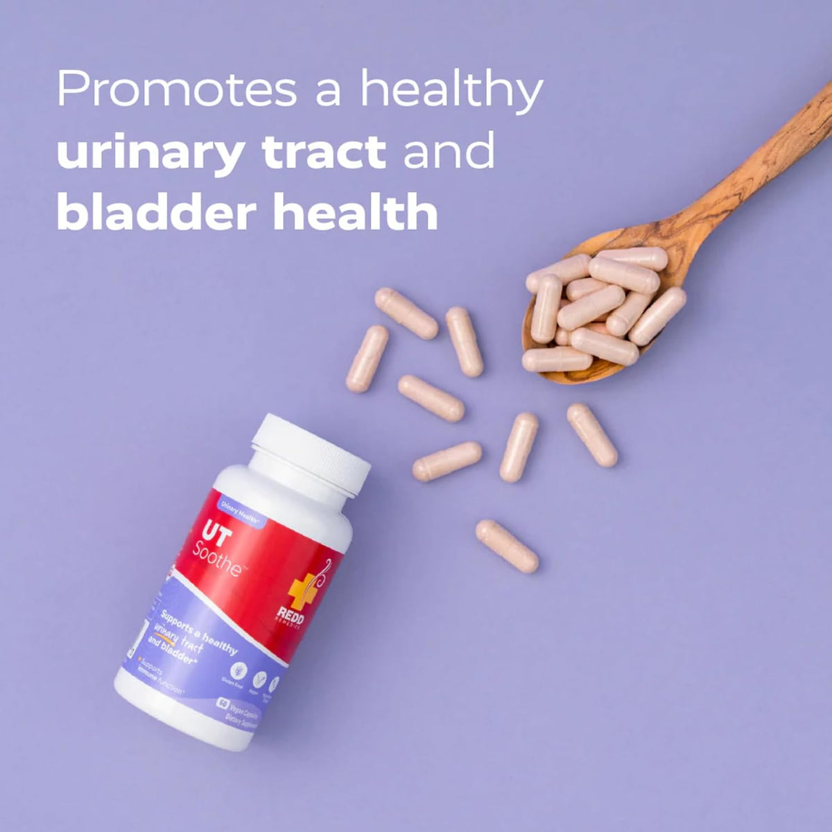 Redd Remedies, UT Soothe with Probiotics, Promotes Overall Urinary Tract and Bladder Health, 60 Vegetarian Capsules