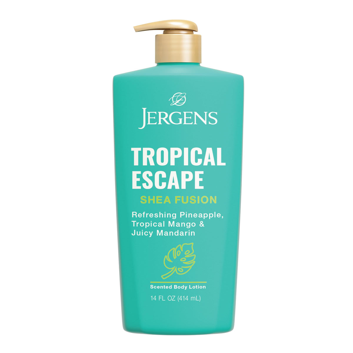 Jergens Shea Fusion Tropical Escape Body Lotion, Moisturizer with Shea Butter & Vitamin E, 14 Fl Oz