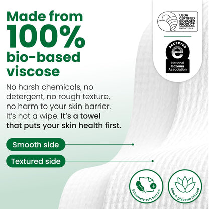 CLEAN SKIN CLUB Sensitive Skin Clean Towels® XL, Ultra-Soft Disposable Face Dry Wipes Infused with Aloe & Glycerin
