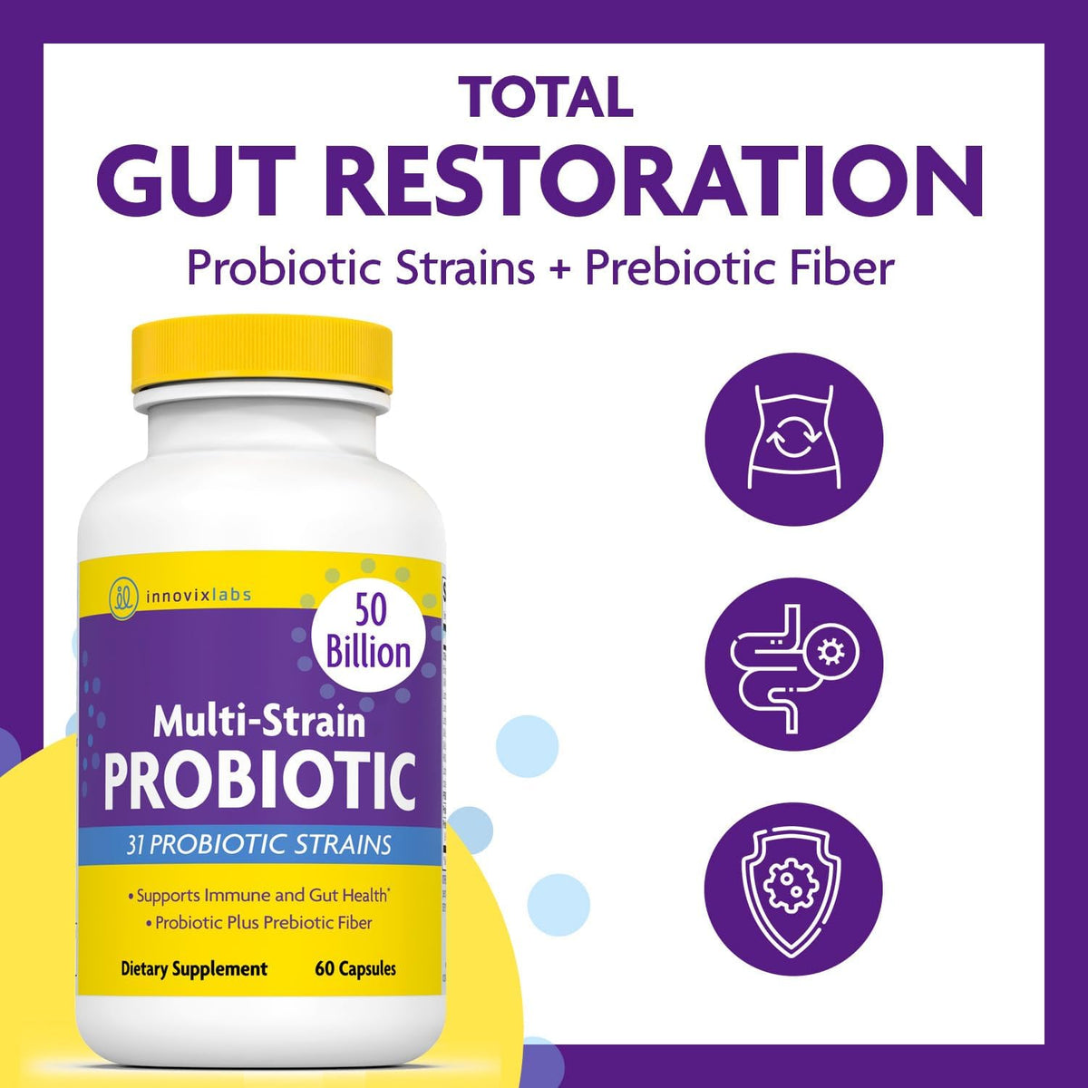 InnovixLabs Vitamin K2 & Probiotic Bundle Full Spectrum Vitamin K2 (90 Softgel Capsules) Multi-Strain Probiotic (60 Time-Release Capsules). Supports Bones, Immune and Healthy Gut. *
