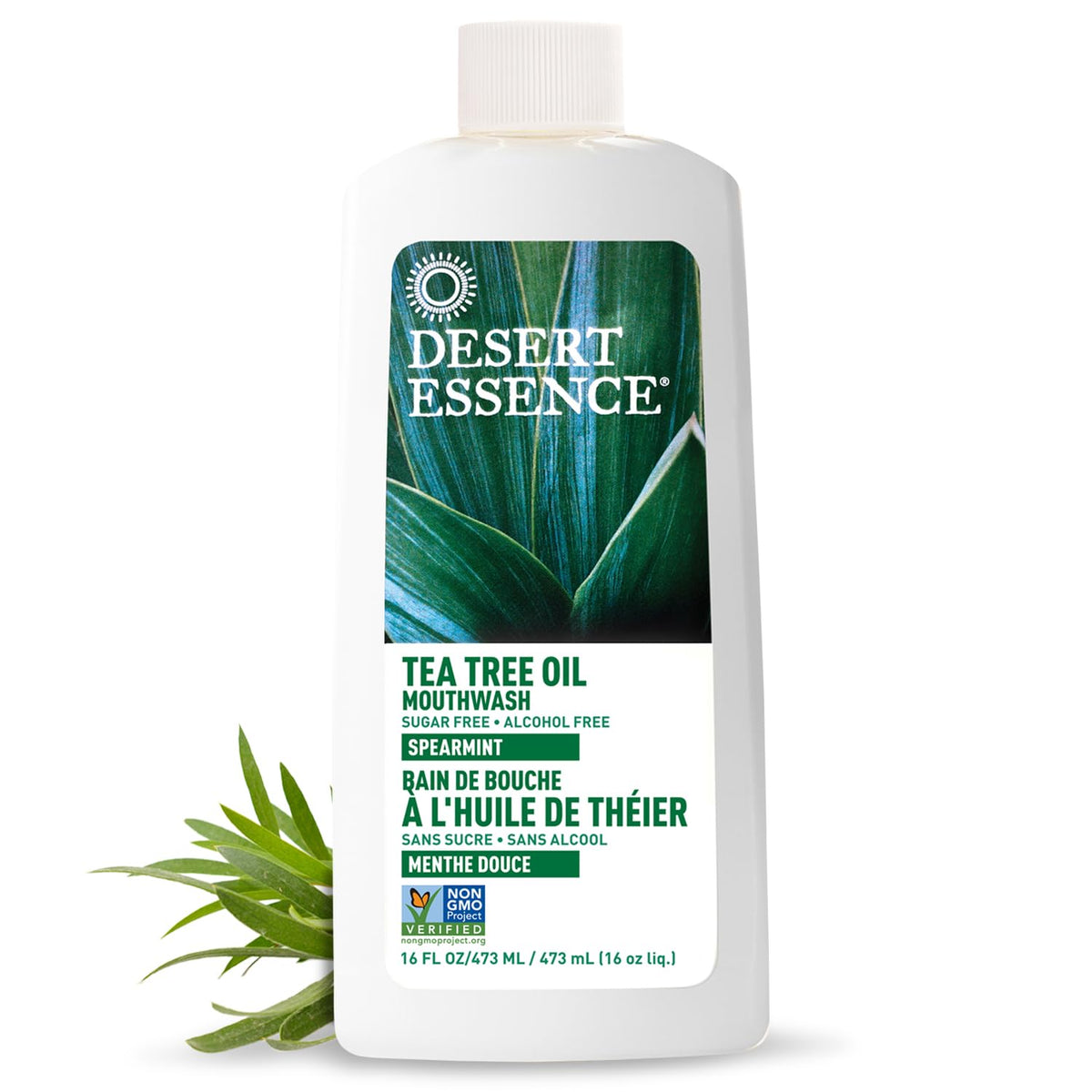 Desert Essence Tea Tree Oil Mouthwash, Alcohol Free, Spearmint, 16 fl oz