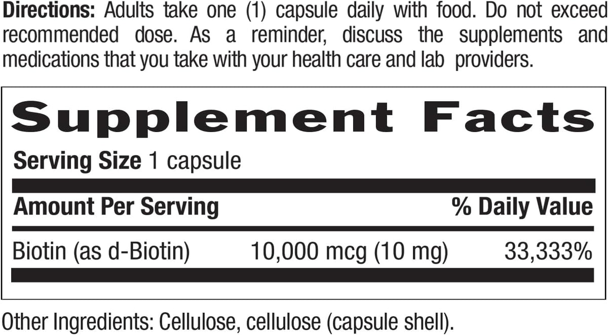 Country Life High Potency Biotin 10 mg, 120 Capsules