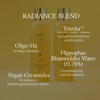 d'alba Piedmont White Truffle Vita Toning Serum Toner, Glass Skin with Double Vitamin Skincare, Face Moisturizer, (6.09 fl. oz)