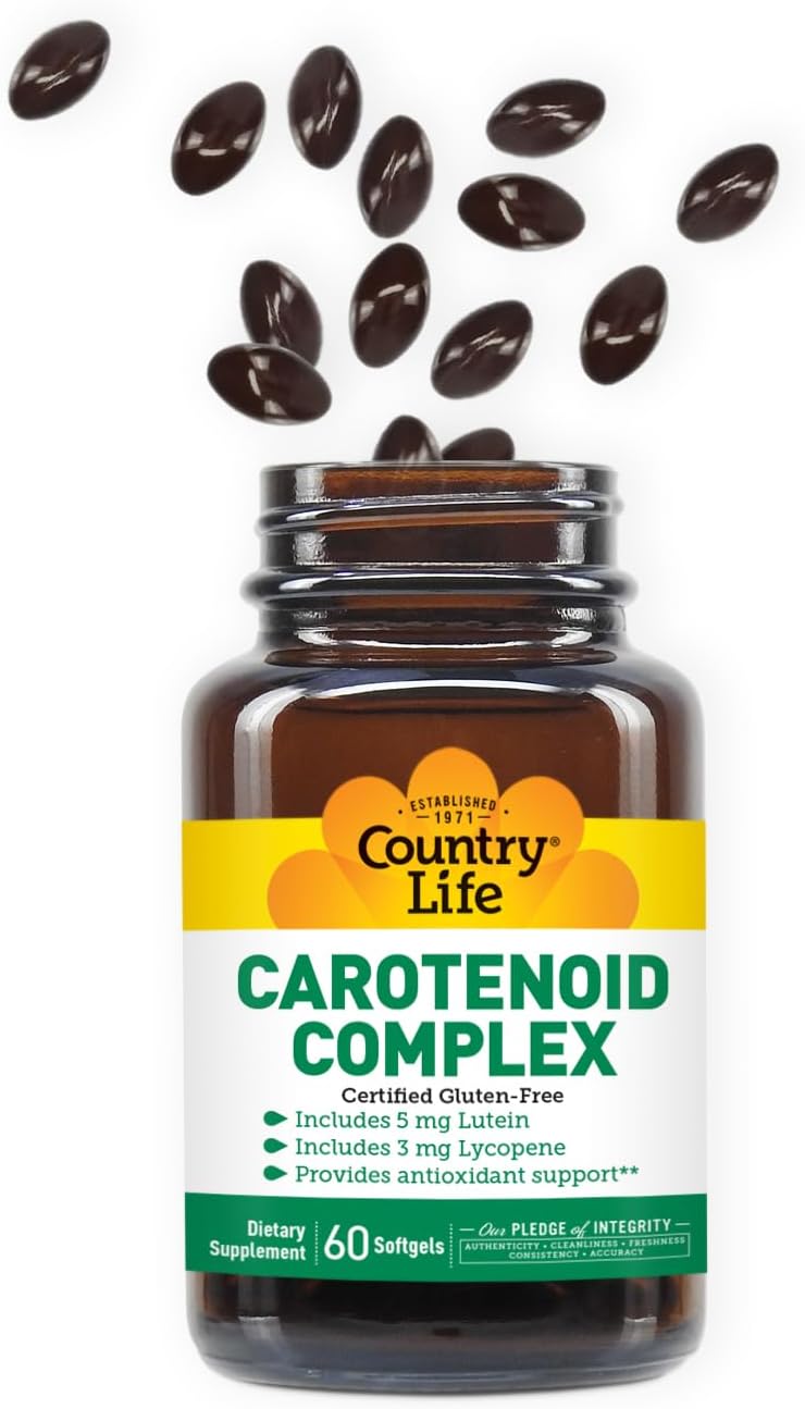 Country Life Carotenoid Complex with Lutein and Lycopene, 60 Softgels