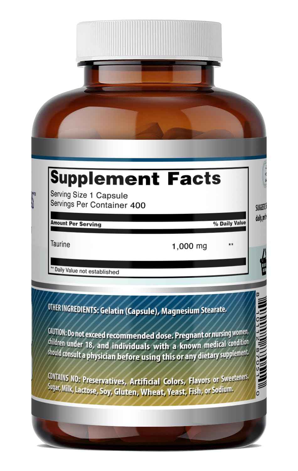 Amazing Formulas Taurine 1000 Mg | Capsules Supplement | Non-GMO | Gluten-Free | Made in USA (200 Capsules)
