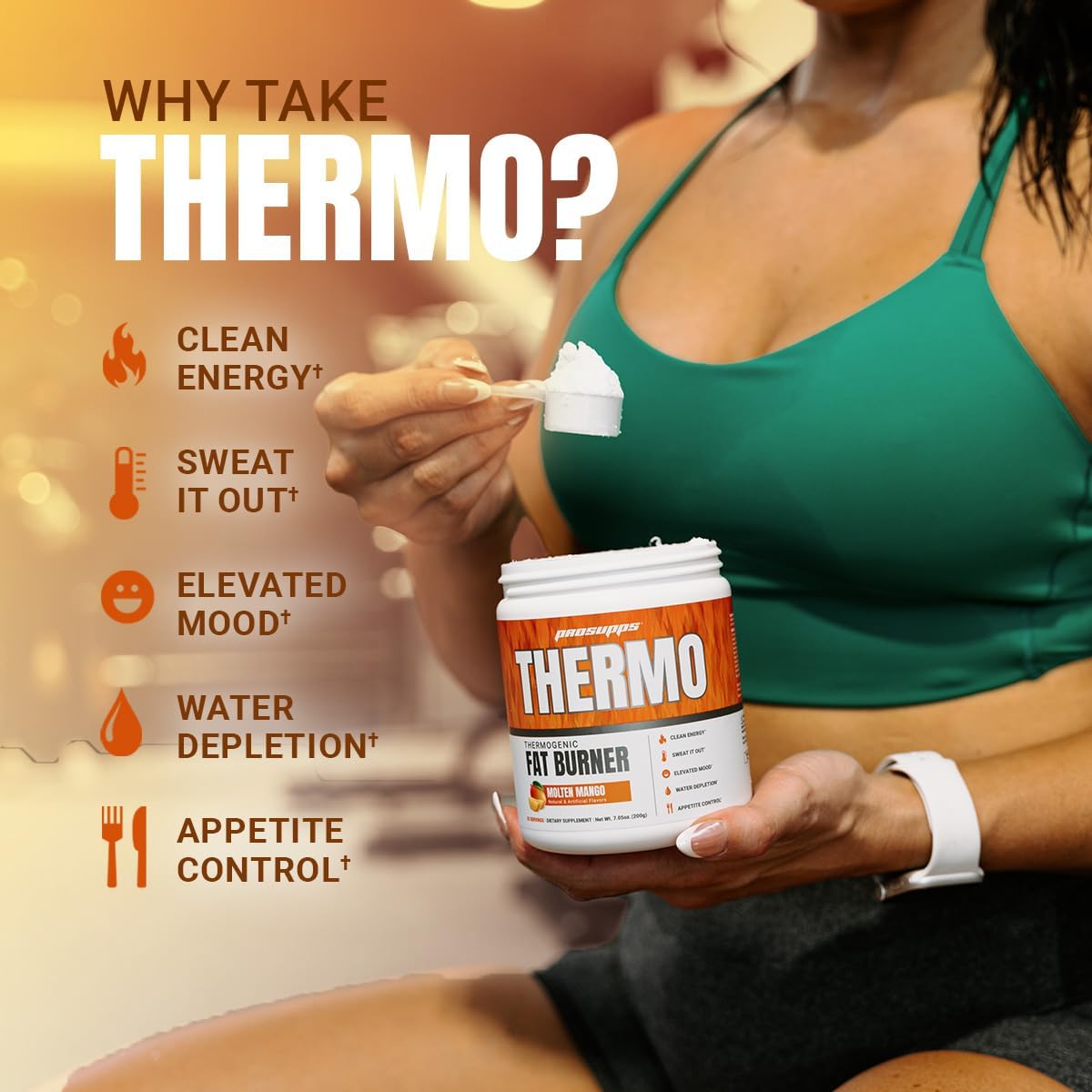 PROSUPPS Thermo Fat Burning Thermogenic Powder Molten Mango and 1500 L-Carnitine Berry - Weight Management and Pre Workout - Energy, Mood, Appetite Control