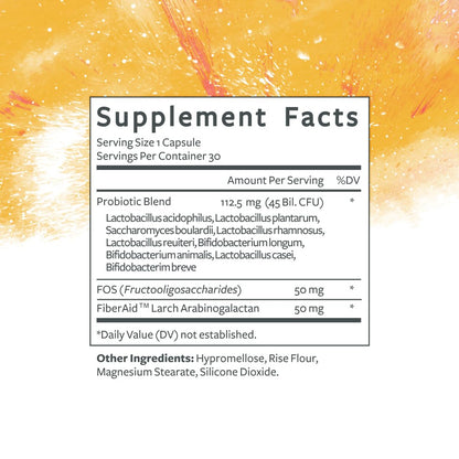 Clean Program Daily Probiotic | 45 Billion CFU, 9 Strains with Saccharomyces Boulardii | Gut Health, De-Bloat & Immune Support