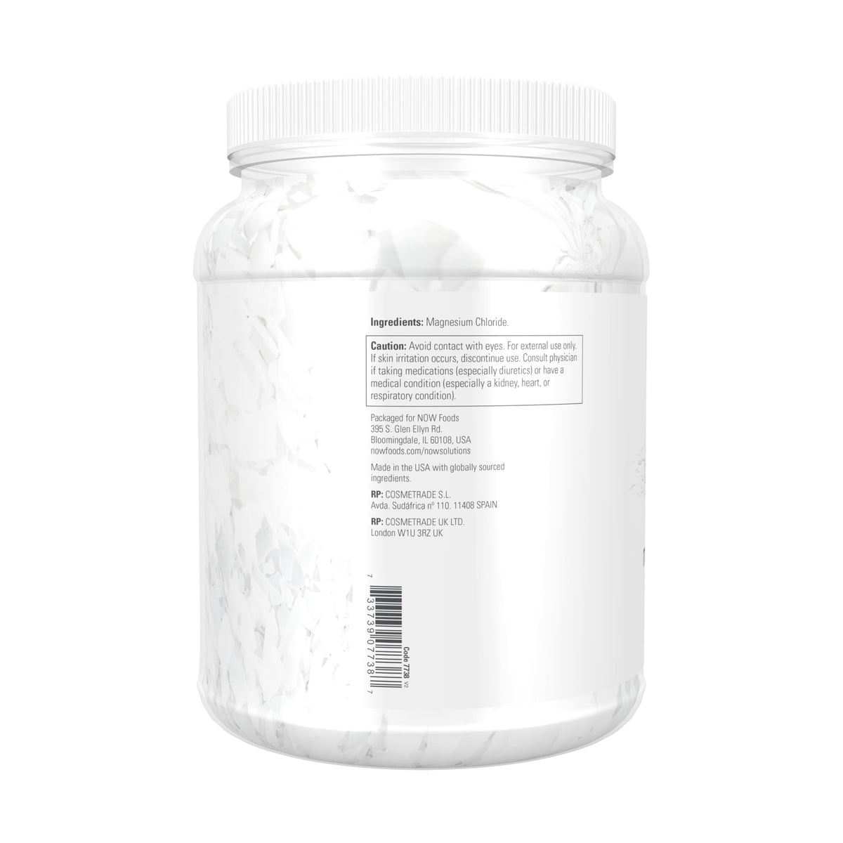 NOW Foods Solutions, Magnesium Flakes, 100% Pure, from the Ancient Zechstein Seabed, Highly Concentrated, 54-Ounce