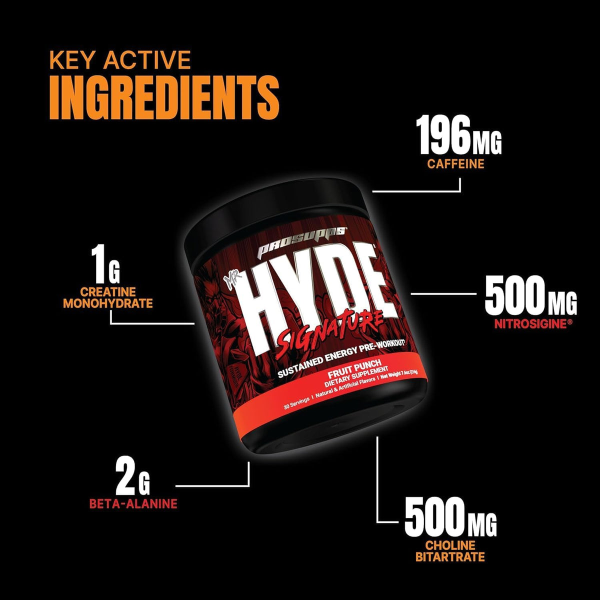 PROSUPPS L-Carnitine 3000 Stimulant Free Liquid Shots (Dragon Fruit) and Mr. Hyde Signature Series Pre-Workout Energy Powdered Drink (Fruit Punch) Bundle