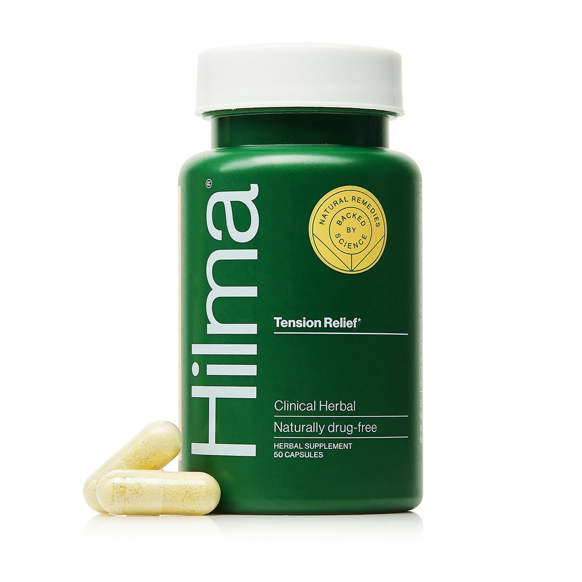 Hilma Natural Tension Headache Relief, Supplements with Magnesium, Boswellia and Feverfew, 50 Vegan Capsules HilmaBuy Supplements Australia