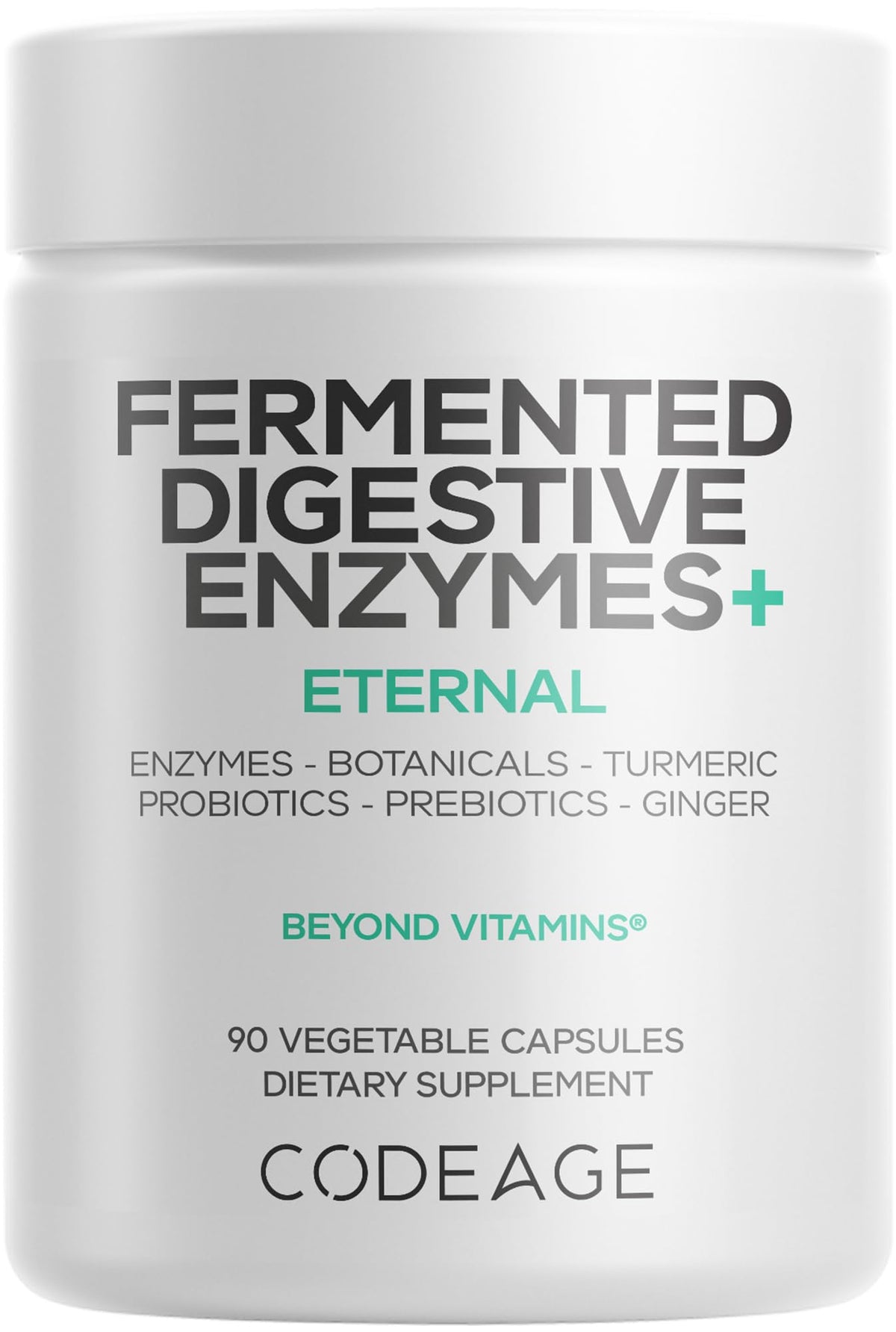 Codeage Fermented Digestive Enzymes Supplement 3-Month Supply - 14 Digestive Enzymes, Probiotics, Prebiotics, Fermented Botanicals, Plant-Based Multi Pancreatic Enzymes - 1 Capsule a Day - 90 Capsules CodeageBuy Supplements Australia