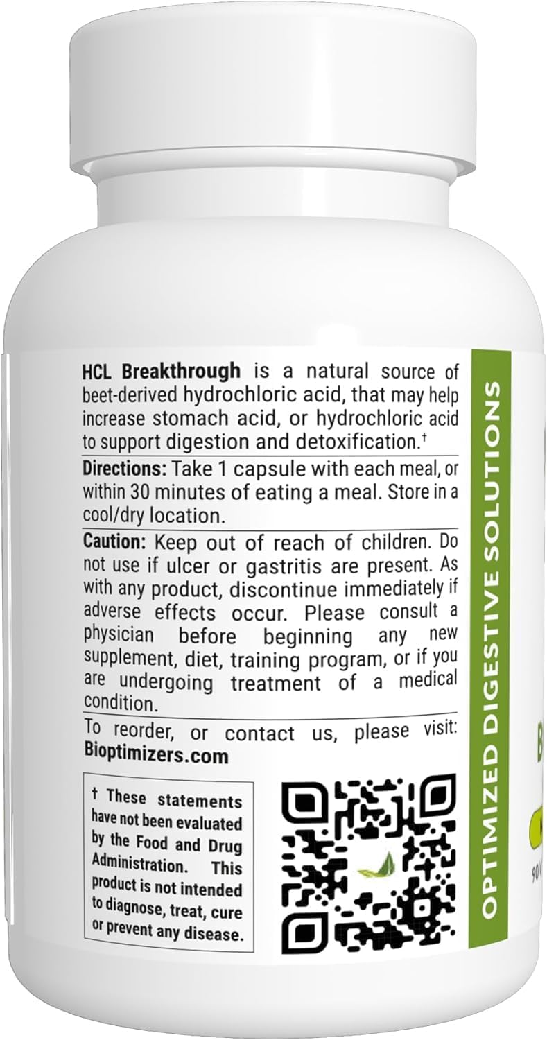 BiOptimizers - Magnesium Breakthrough (60 Capsules) and HCL Breakthrough (90 Capsules) Supplement Bundle