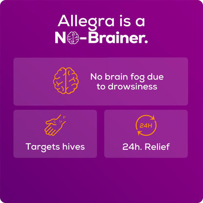 Allegra Hives Antihistamine 24-Hour Tablets, Non-Drowsy Hive Reduction and Hive Itch Relief, 180 mg Fexofenadine HCI, 30-Count Allegra buy supplements Au