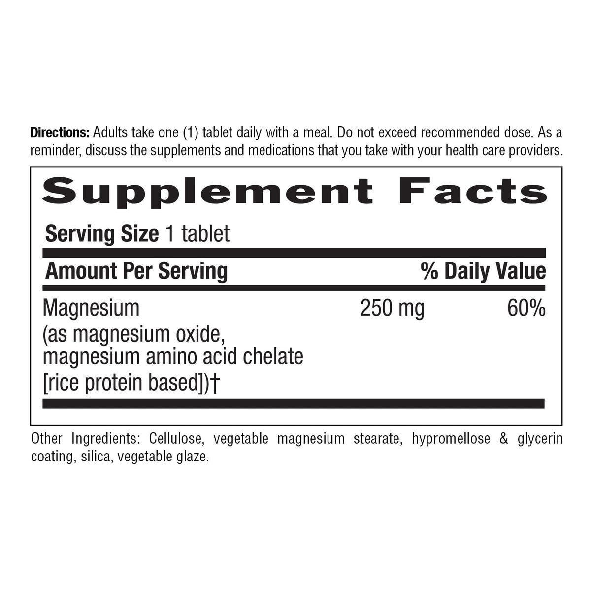 Country Life Chelated Magnesium 250 mg, 240 Tablets