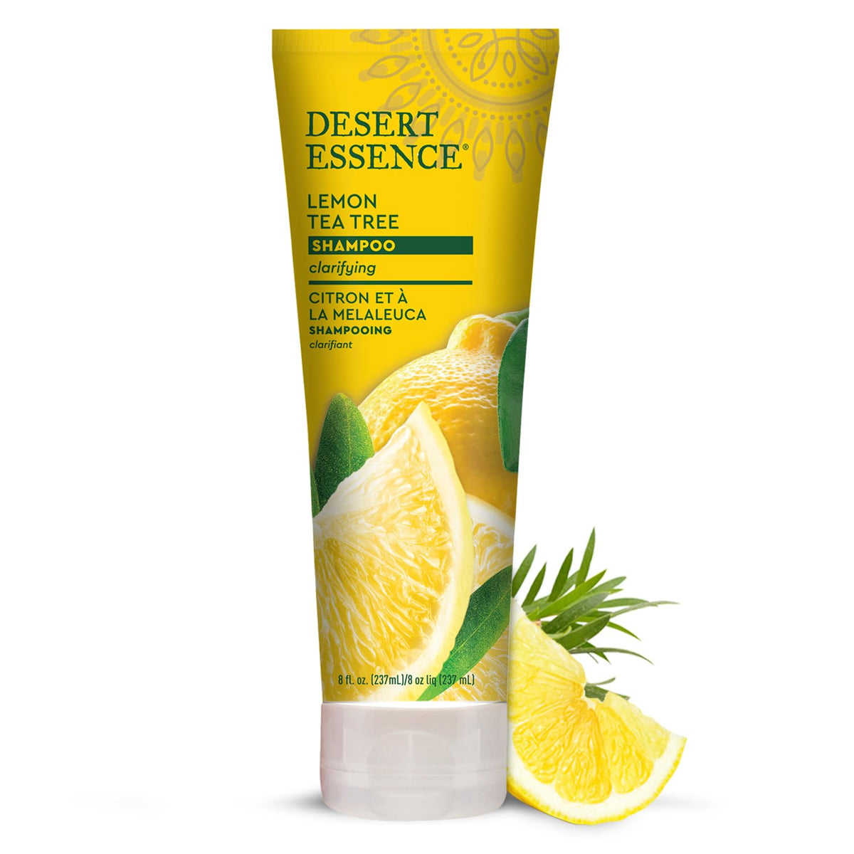 Desert Essence Lemon Tea Tree Clarifying Shampoo for Oily Hair, 8 fl oz