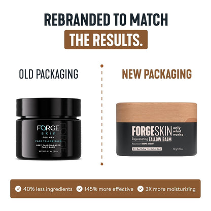 Forge Skin® Wrinkle Defense Beef Tallow Balm for Men [TALLOW-BASED] Moisturizer for Face Hydration - Hydrating Anti Aging Skin Cream