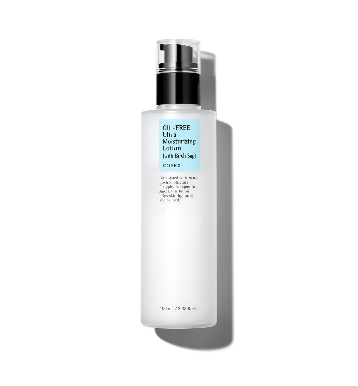 COSRX Oil Free Lotion with Birch Sap, Daily Acne Facial Moisturizer, Hydrating Moisturizer for All Skin Types, Korean Skin Care, 3.38 fl.oz / 100ml