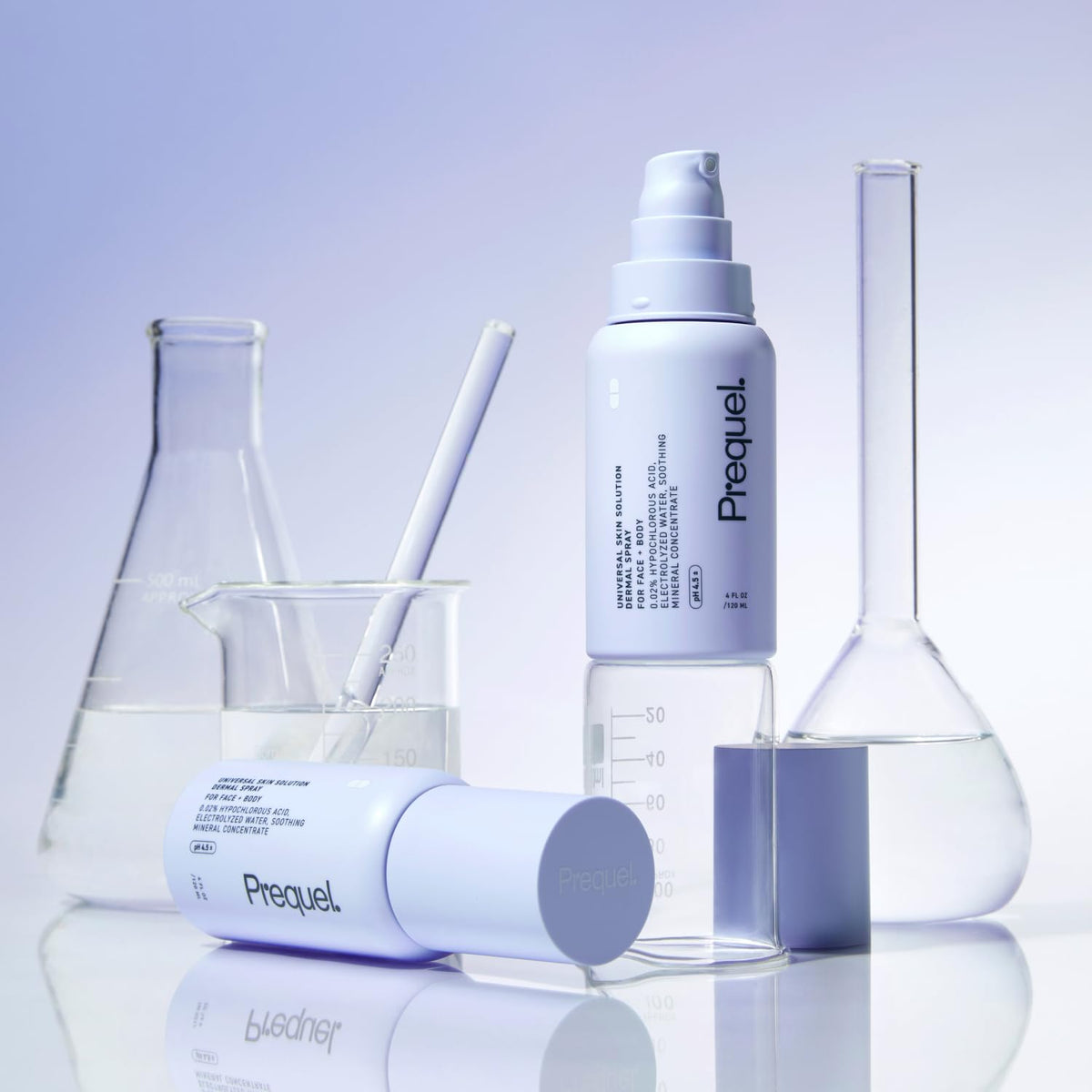 Prequel Skin Universal Skin Solution Hypochlorous Acid Spray for Face and Body. Fine Mist HOCL Facial Cleanser and Dermal