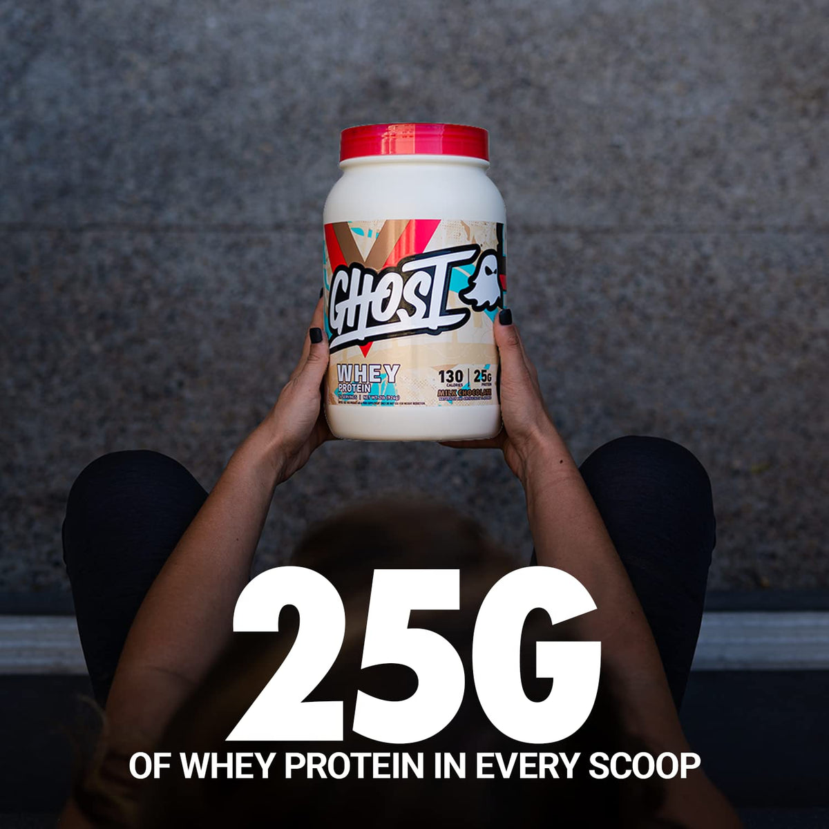 GHOST Whey Protein Powder, Cinnabon - 2LB, 25G of Protein - Cinnamon Roll Flavored Isolate, Concentrate & Hydrolyzed Whey Protein Blend - Post Workout Shakes - Soy & Gluten Free