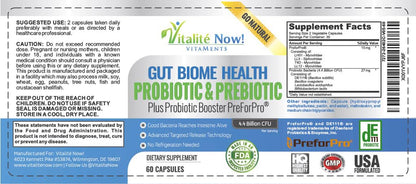 Premium Probiotic plus Ultimate Prebiotic - Gut Biome Builder & Restoration - 4.4 Bn CFU - Best for Women & Men - Bacteria Reaches Intestine within Hours