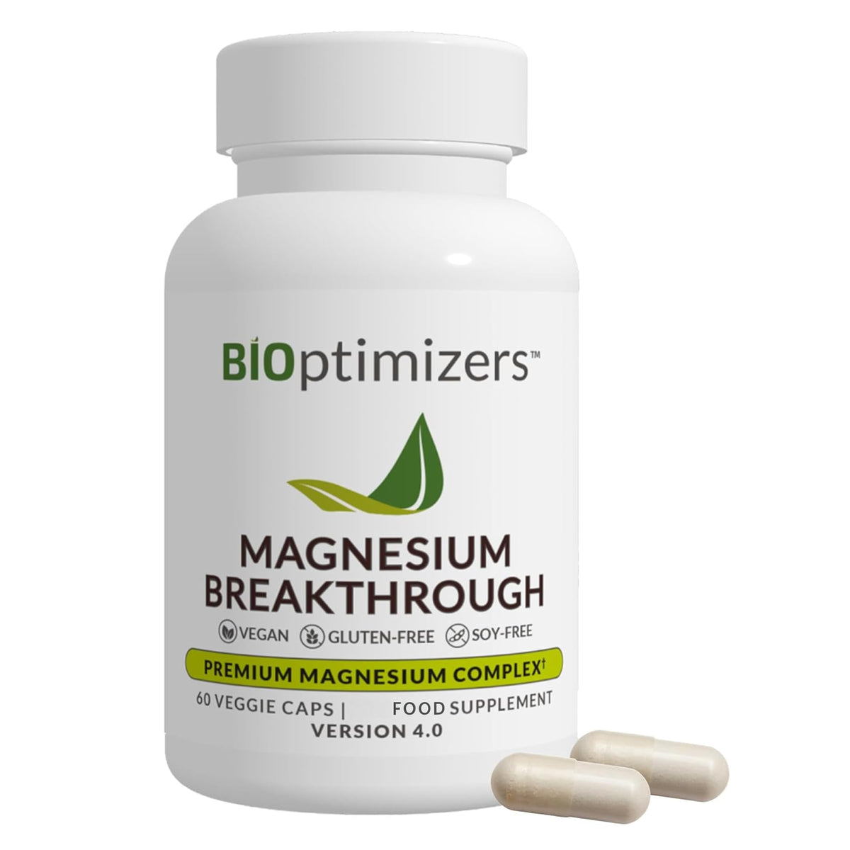 BIOptimizers Magnesium Breakthrough Supplement with 500mg - 7 Forms of Magnesium: Glycinate, Malate, Citrate, and More - Natural Support for Sleep and Cognitive Function -60 Capsules- Calming Vitamins BIOptimizersBuy Supplements Australia