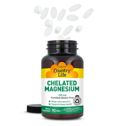 Country Life Chelated Magnesium 250 mg, 240 Tablets