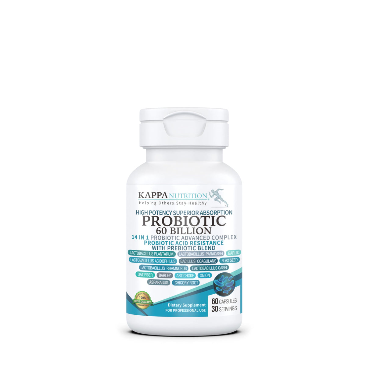 KAPPA NUTRITION Probiotic 60 Billion CFU 14 in 1 Formula with Prebiotics & Acidophilus for Women, Men & Adults, Shelf Stable, Acid Resistant, Natural Supplement 60 Capsules. KAPPA NUTRITIONBuy Supplements Australia