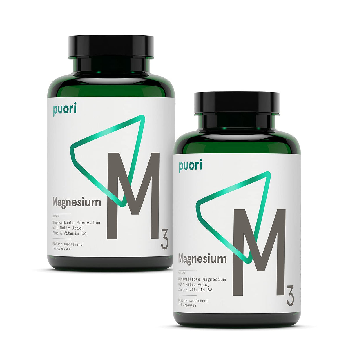 Puori Magnesium Complex Supplement - High Absorption Magnesium Taurinate & Gluconate, Zinc, Vitamin B6 & Malic Acid for Sleep Support, Immune & Bone Health & Muscle Recovery - 120 Vegan Capsules